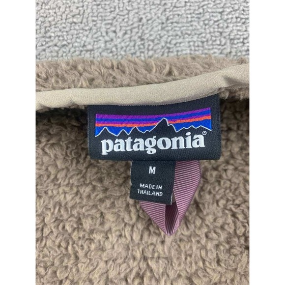 Patagonia Los Gatos Vest Men M Tan Fleece Sherpa Snap Button Pockets V-Neck - Picture 3 of 11